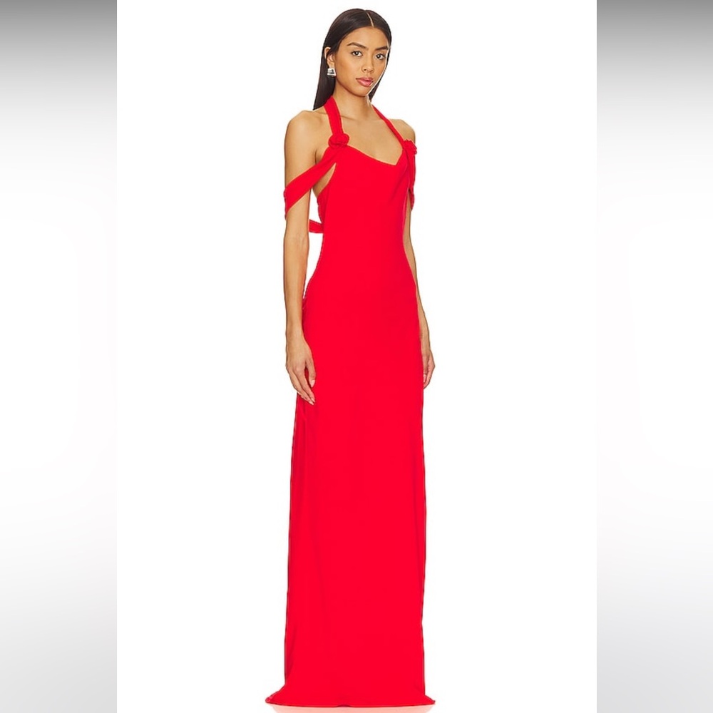 Amanda Uprichard X Revolve Serenade Maxi Dress in Crimson Neon Electrifying Red